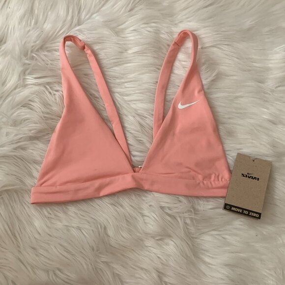 NIKE SWIM Essential Bralette Bikini Top in Light Coral Sz MEDIUM - Picture 1 of 3